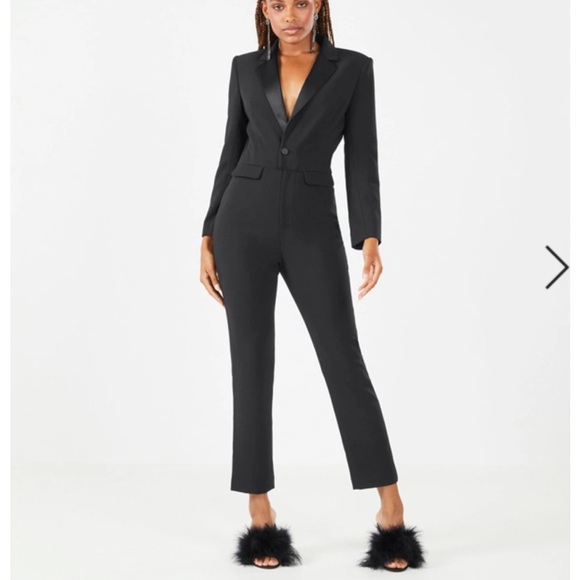 COPY - BCBGMAXAZRIA Clarisse Tuxedo Jumpsuit - Picture 2 of 4